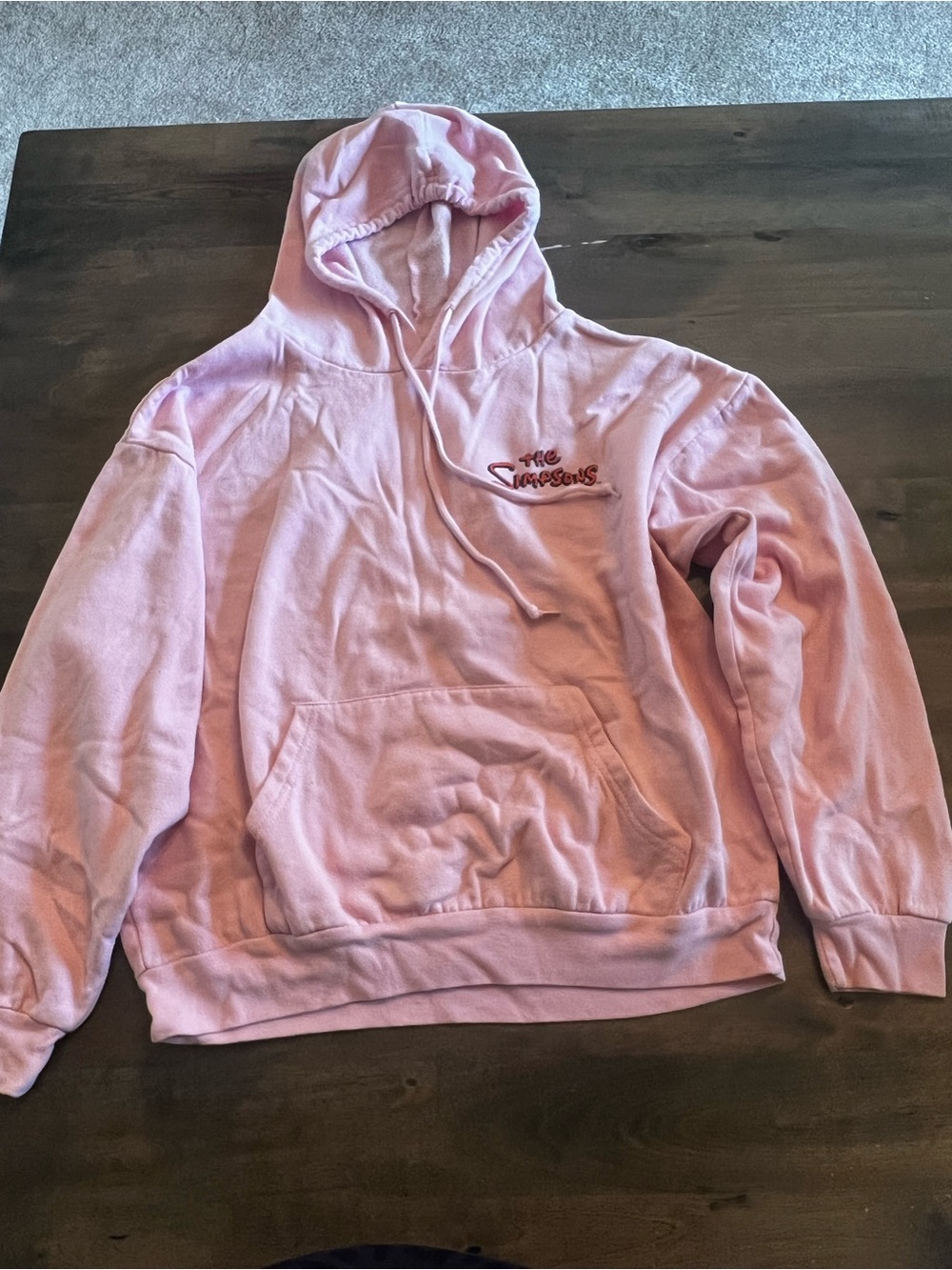 The Simpsons Bart Graphic Pink Hoodie Adult Unisex Size Large